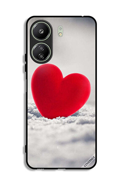 Covernex غطاء حماية لهاتف شاومي ريدمي 13 سي بتصميم قلب أحمر جميل