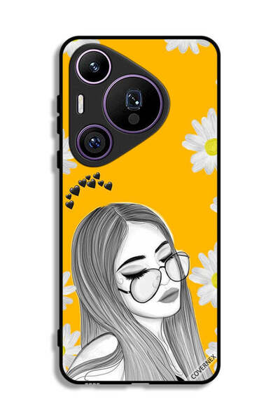 Covernex غطاء حماية لهاتف هواوي بيورا 70 برو بنقشة فتاة النظارات