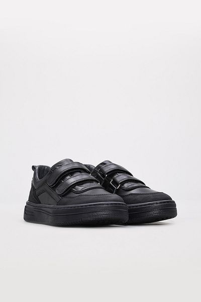 Ayakkabıhane Inside and Outside Genuine Nubuck Leather Black Unisex Children's Casual Shoes Ah081572412512