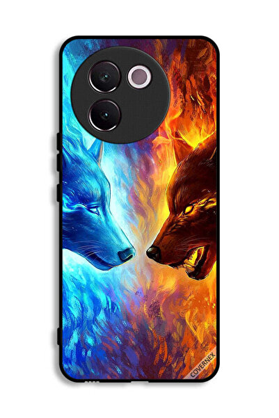 Covernex غطاء حماية فيفو V30e 5G بتصميم ذئب الماء والنار