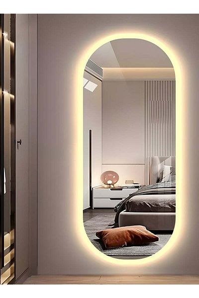 Taimi 90x60cm Oval Makeup Mirror with Side LED Light, Makeup Mirror Suitable for Dressing Room