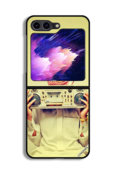 Covernex غطاء حماية لهاتف Samsung Galaxy Z Flip6 يحمل جهاز موسيقى عتيق