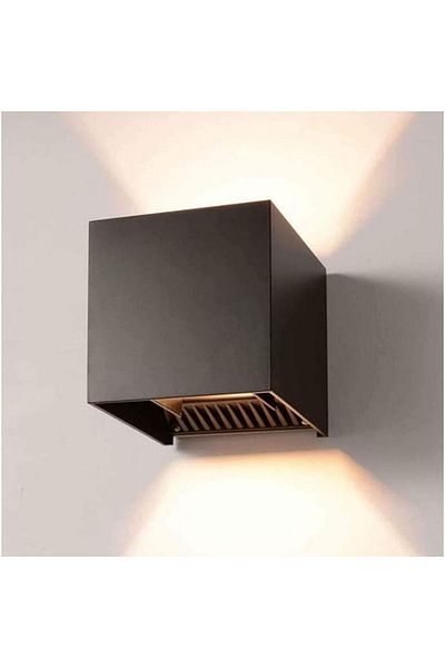 SUNPA LED Aluminum Waterproof Wall Lamp,12W Black 3000K Adjustable Outdoor Garden Wall Mounted Lamp