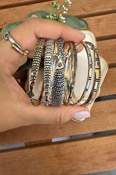 My Joyas Design Zr Model Set of 6 Fish Bracelets (Inner Diameter: 6cm)