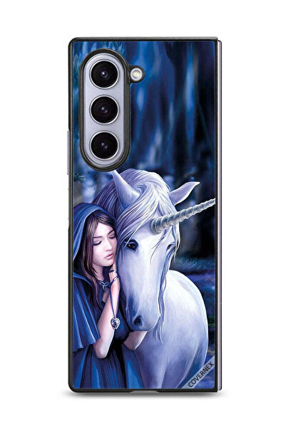 Covernex غطاء حماية لهاتف سامسونج جالاكسي زد فولد 6 بتصميم فتاة وحيد القرن ال...