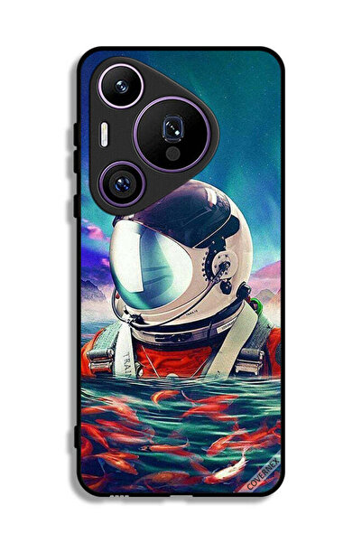 Covernex غطاء حماية لهاتف هواوي بيورا 70 برو بتصميم رائد فضاء في بحر الأسماك