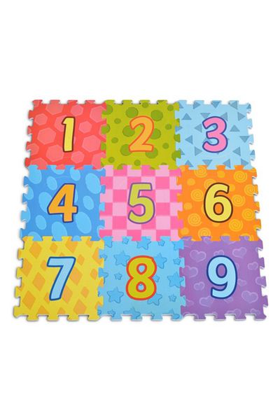 LUDIRO Puzzle Carpet with Numbers 1-9, Thickness 10 mm, Total Area 89x89 Cm, Safe Play