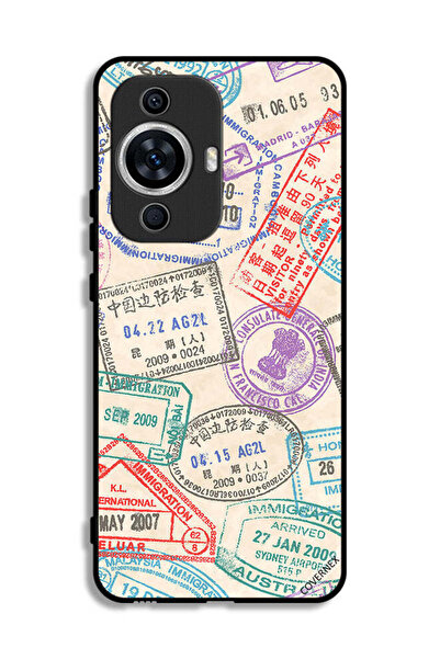 Covernex غطاء حماية لهاتف هواوي نوفا 12 لايت بنقشة طوابع السفر