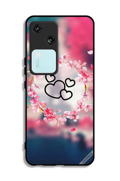Covernex غطاء حماية لهاتف Vivo S18 5G بتصميم قلوب ومشبك فني