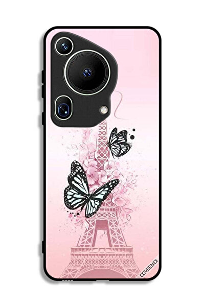 Covernex غطاء حماية لهاتف هواوي بيورا 70 ألترا بتصميم فراشات على برج إيفل