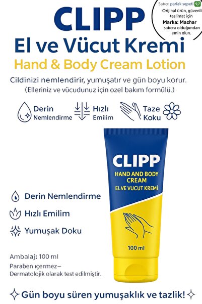 mazhar el ve vücüt kremi nemlendirir ve yumuşatır lotion clipp