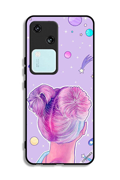 Covernex غطاء حماية لهاتف Vivo S18 5G بتصميم فتاة ونجوم الفضاء