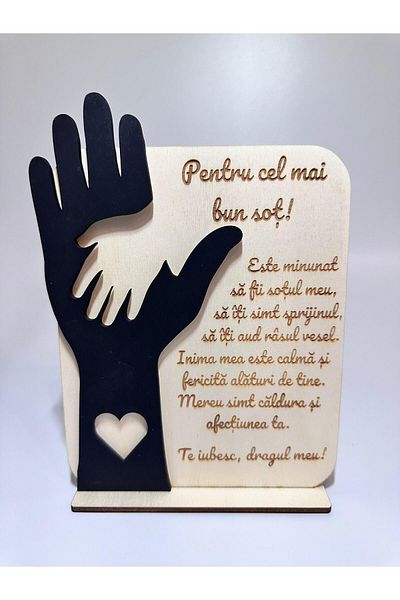 OEM SOT gift tag with engraved message, "best husband" 20x15 cm