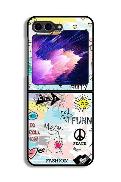 Covernex غطاء حماية لهاتف Samsung Galaxy Z Flip6 بتصميم Doodle Meow Enjoy