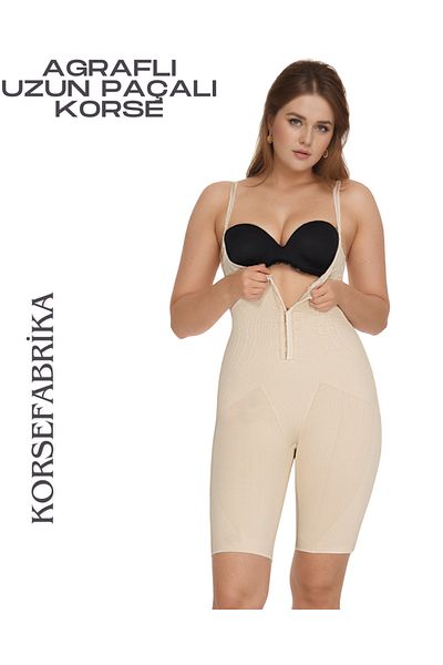 KORSEFABRİKA Agrafli Underbust Long Legs Slimming Body Corset