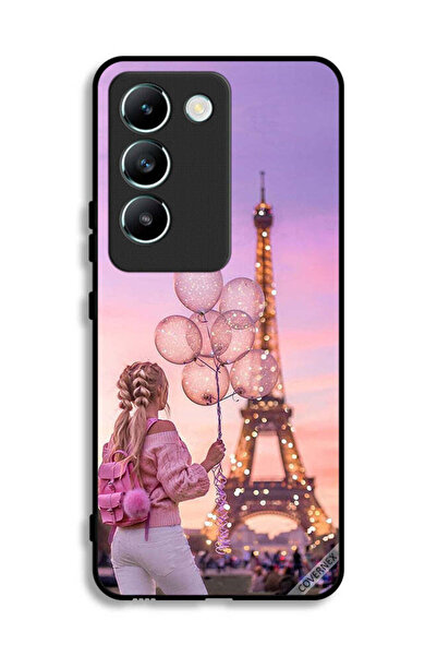 Covernex غطاء حماية لهاتف Vivo V30 Lite 4G بطبعة فتاة تحمل بالونات