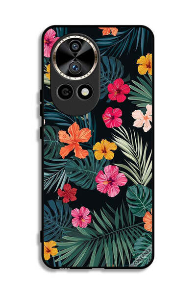 Covernex غطاء حماية لهاتف هواوي نوفا 12 برو 5G، زهور متعددة الألوان وريش أخضر...