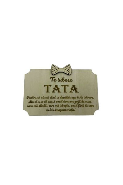OEM Wooden gift plate with engraved message "I love you dad" 20x16 cm
