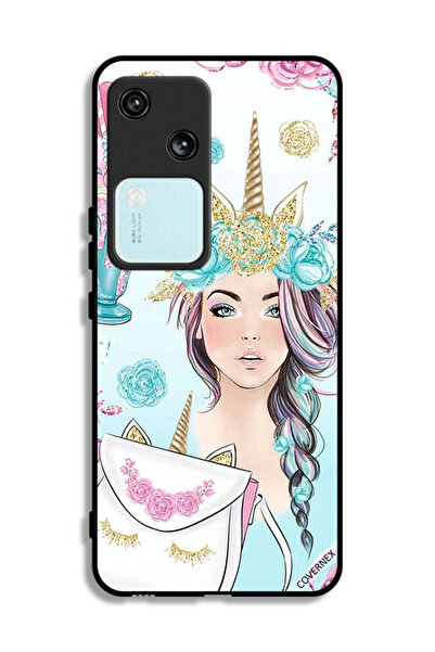 Covernex غطاء حماية لهاتف Vivo V30 5G مزين برسومات رموش على الحقيبة وفتاة وحي...