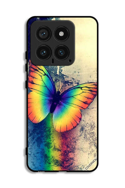 Covernex غطاء حماية لهاتف شاومي 14 بتصميم فراشة قوس قزح عتيقة