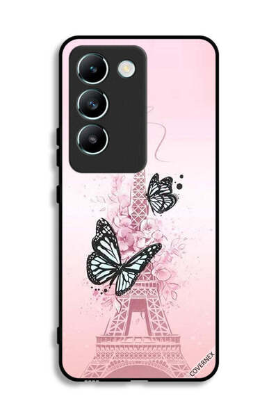 Covernex غطاء حماية لهاتف Vivo V30 Lite 4G بنقشة فراشات على برج إيفل