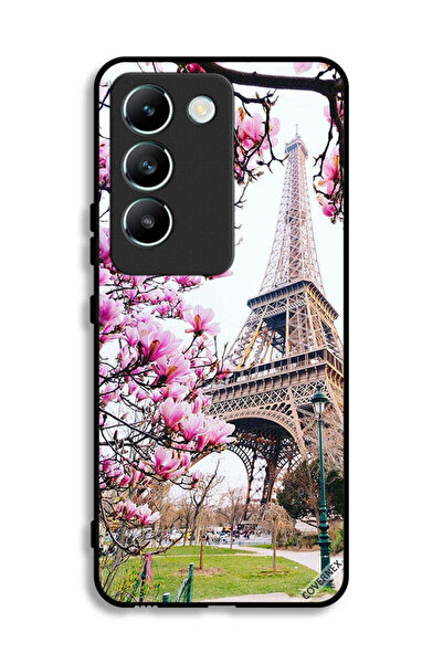 Covernex غطاء حماية لهاتف Vivo V30 Lite 4G بنقشة زهور وبرج إيفل