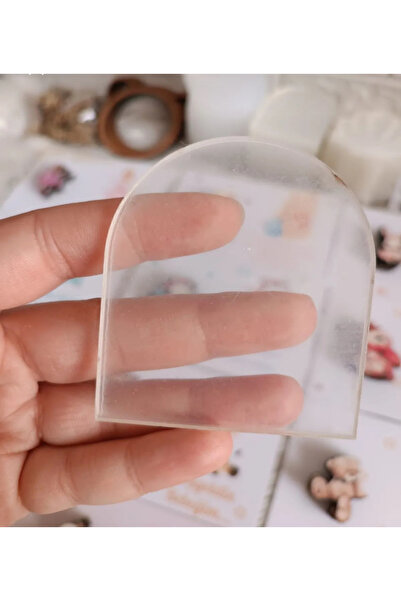 pleksi aksesuar Pleksi Aksesuar 30 ADET ŞEFFAF RADÜSLÜ 7x5cm SÜSLEMEYE UYGUN MAGNETLİK ETİKET
