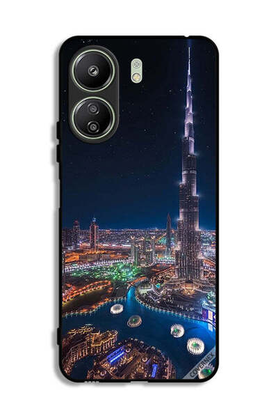 Covernex غطاء حماية لهاتف شاومي ريدمي 13 سي - منظر ليلي لوسط المدينة