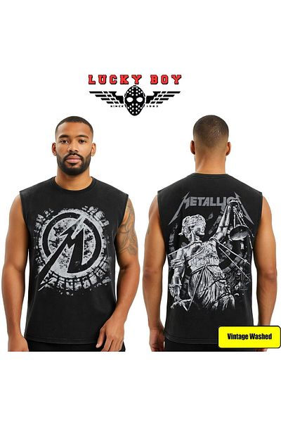 sensobel Metallica Washed Sleeveless T-Shirt
