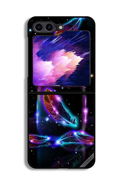 Covernex غطاء حماية لهاتف سامسونج جالكسي زد فليب 6 بتصميم ريش في جرة