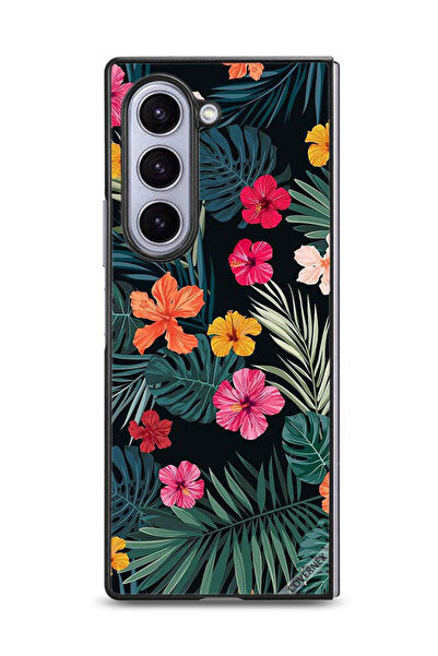 Covernex غطاء حماية لهاتف سامسونج جالكسي زد فولد 6، زهور متعددة الألوان وريش ...