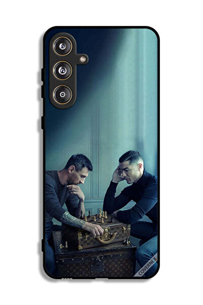 Covernex غطاء حماية لهاتف سامسونج جالاكسي F55 5G ميسي ضد رونالدو يلعبان الشطرنج