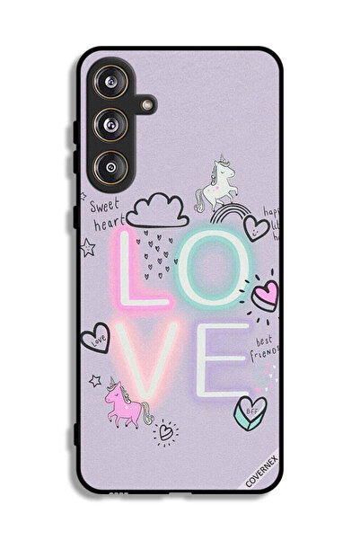 Covernex غطاء حماية لهاتف سامسونج جالاكسي M55 5G بطبعة قلب جميل ووحيد القرن