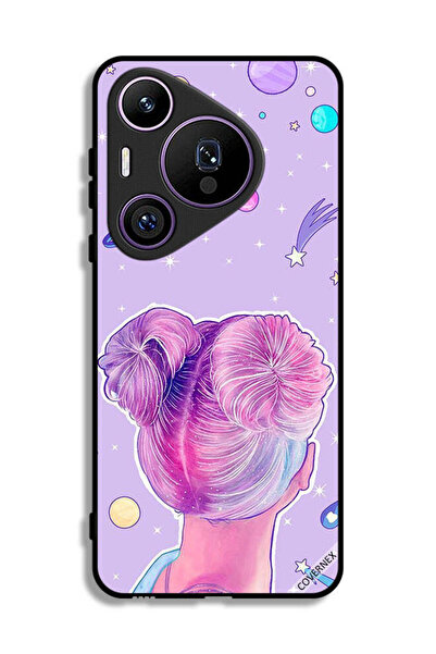 Covernex غطاء حماية لهاتف هواوي بيورا 70 برو بتصميم فتاة ونجوم الفضاء