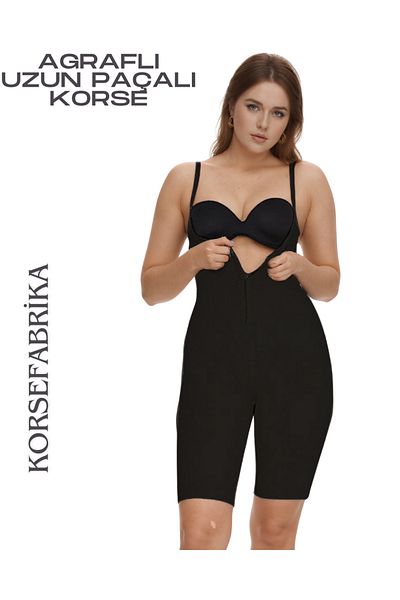 KORSEFABRİKA Agrafli Underbust Long Legs Slimming Body Corset