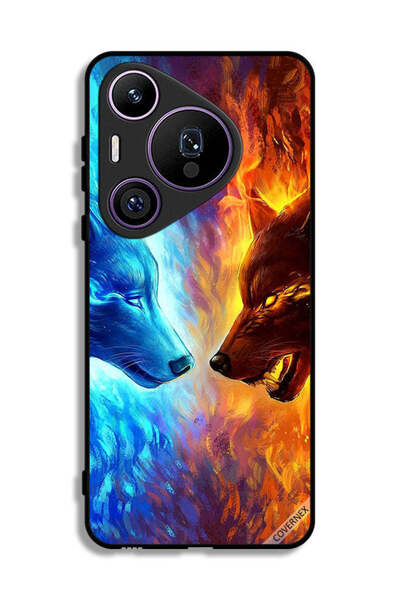 Covernex غطاء حماية هواوي بيورا 70 برو بتصميم ذئب الماء والنار