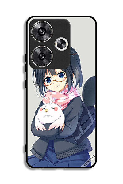 Covernex غطاء حماية لهاتف شاومي ريدمي توربو 3 5G، رسم فتاة تحمل حيوانًا أليفًا