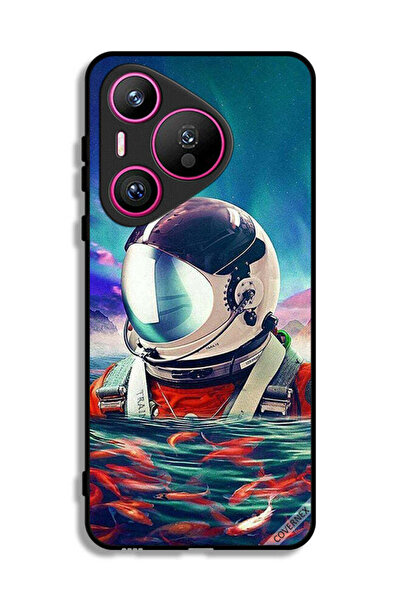 Covernex غطاء حماية لهاتف هواوي بيورا 70 بتصميم رائد فضاء في بحر الأسماك