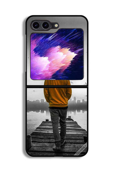 Covernex غطاء حماية لهاتف Samsung Galaxy Z Flip6 بتصميم فتى حزين يمشي
