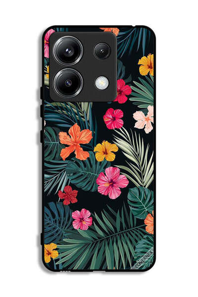 Covernex غطاء حماية لهاتف شاومي بوكو X6 5G بنقشة زهور متعددة الألوان وريش أخض...