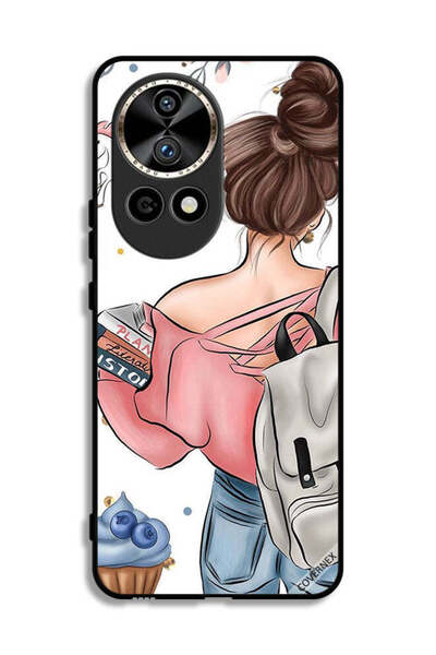 Covernex غطاء حماية لهاتف هواوي نوفا 12 ألترا 5G بتصميم كتب وفن يد فتاة