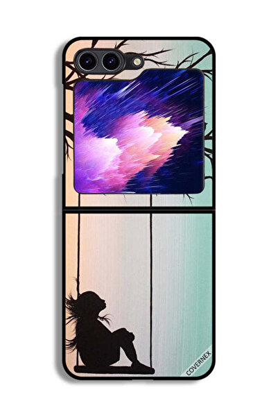 Covernex غطاء حماية لهاتف Samsung Galaxy Z Flip6 بتصميم فتاة صغيرة حزينة