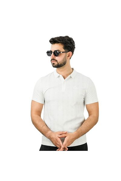Giordano Men's Short Sleeve Slim Print Polo
