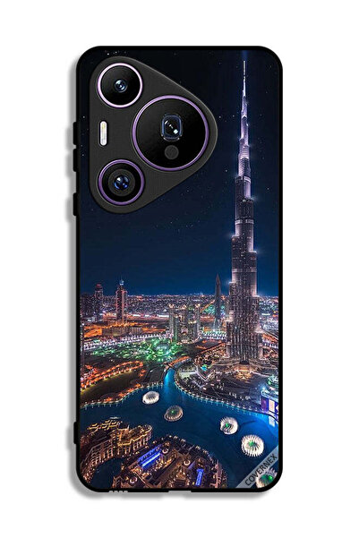 Covernex غطاء حماية لهاتف هواوي بيورا 70 برو - منظر ليلي لوسط المدينة