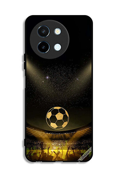 Covernex غطاء حماية لهاتف Vivo Y38 5G، أسود، بخلفية فيلم كرة قدم كلاسيكية