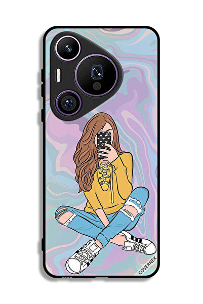Covernex غطاء حماية لهاتف هواوي بيورا 70 برو مع صورة فتاة