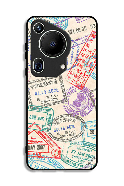 Covernex غطاء حماية فائق لهاتف هواوي بيورا 70 بنقشة طوابع السفر