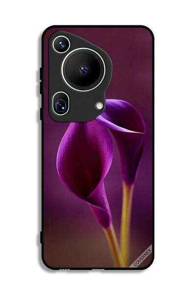 Covernex غطاء حماية لهاتف هواوي بيورا 70 ألترا بنقشة زهرتين جميلتين