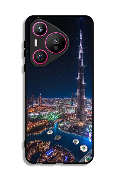 Covernex غطاء حماية لهاتف هواوي بيورا 70 - منظر ليلي لوسط المدينة