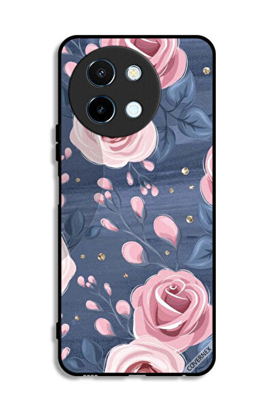Covernex Vivo Y38 5G Protective Case Cover Roses & Leaves Pattern